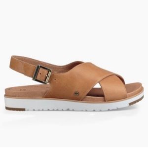 Size 8.5 Ugg Womens Leather Kamile Cross Strap Comfort Sandals Brown